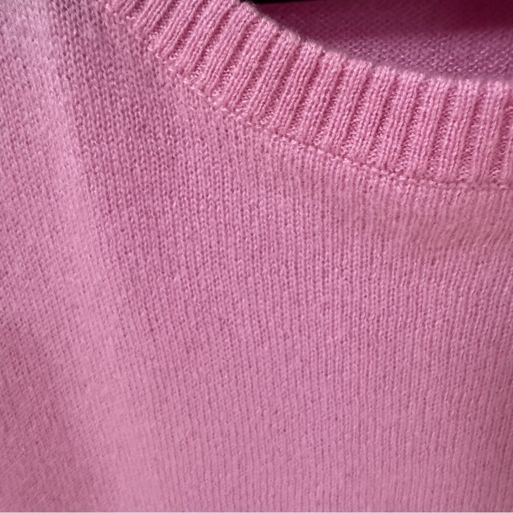 NEW Kinross 100% Cashmere Sweater- Pink Easy Crew Pullover Oversized- M - Picture 4 of 12